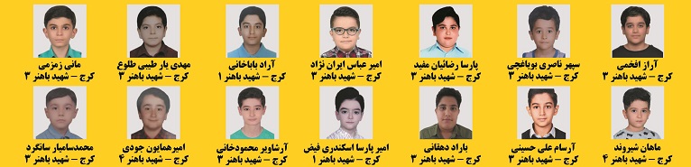 پذیرفته شدگان پسر ششم به هفتم مدارس تیزهوشان کرج
